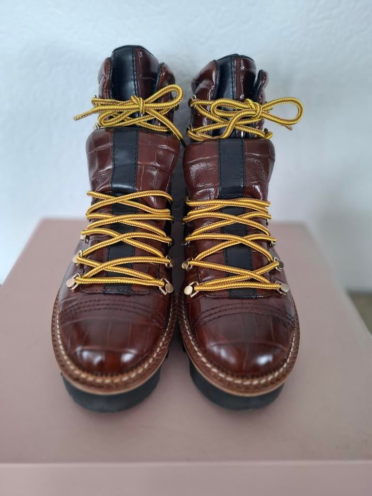 Nieuwe Bruine veterboots Kroko print NOTRE V maat 39, Bruin, Verzenden, Notre V, Overige typen