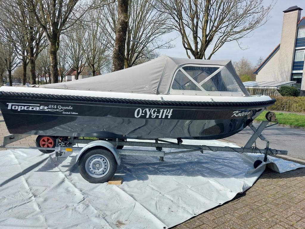Te koop topcraft 484 grande limitid sloep 20pk honda, Ophalen, 10 tot 30 pk, Zo goed als nieuw, 3 tot 6 meter