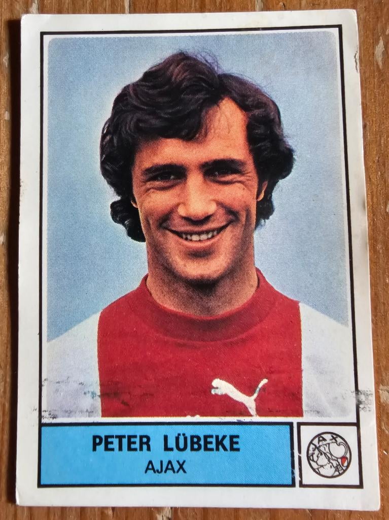 Panini Voetbal 78 #12 Peter Lübeke Ajax ongebruikt!, Ophalen of Verzenden, Zo goed als nieuw, Sticker