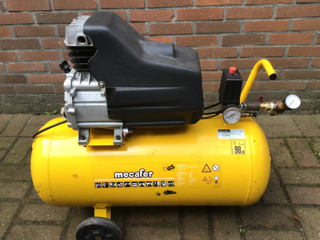 Compressor Mecafer, Doe-het-zelf en Verbouw, Ophalen, Gebruikt, Minder dan 200 liter/min, 25 tot 100 liter