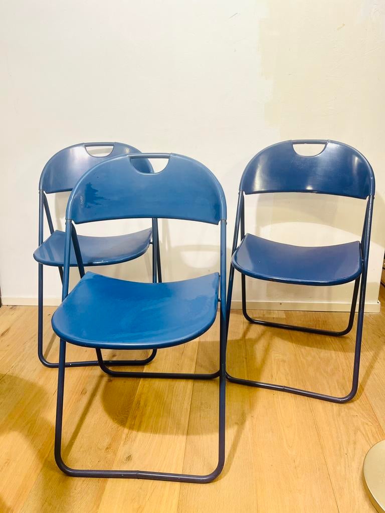 Vintage Ikea Kinno Klapstoelen  Geel - Niels Gammelgaard, Kunststof, Wit, Ophalen of Verzenden, Zo goed als nieuw