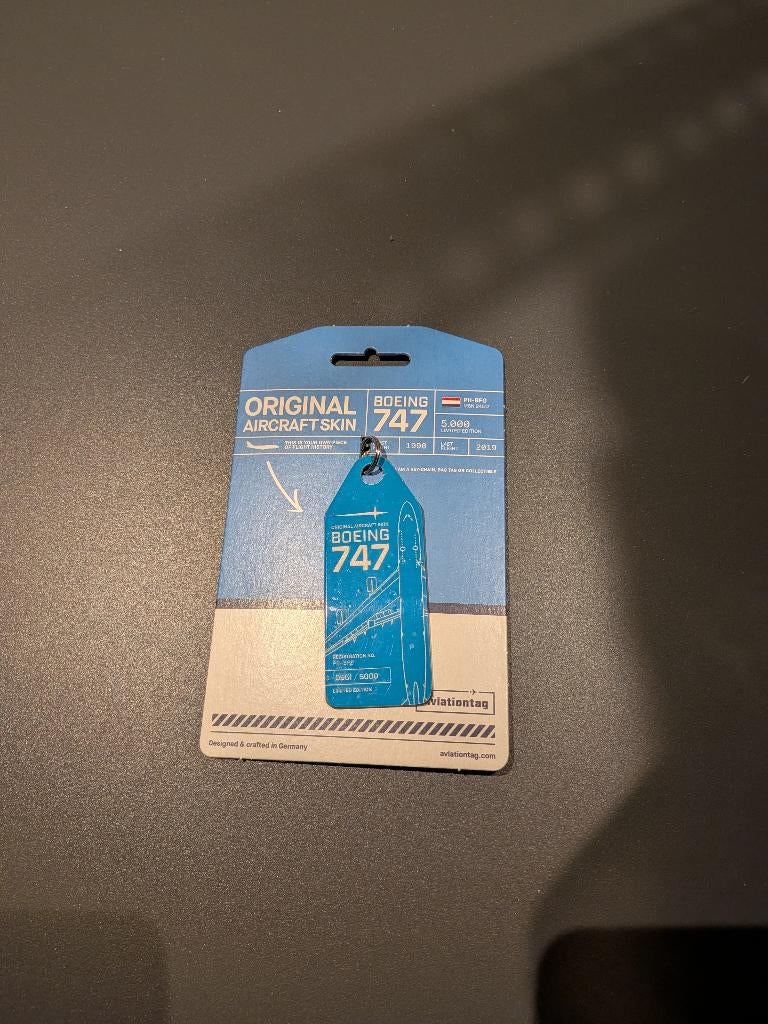 Aviationtag KLM boeing 747, Ophalen of Verzenden, Nieuw, Overige typen