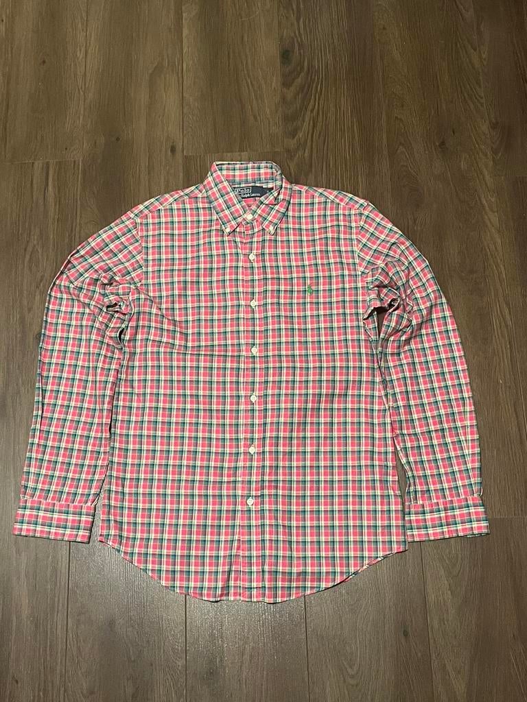 Ralph Lauren overhemd meerkleurig geruit – groen logo – S, Ophalen of Verzenden, Nieuw, Overige kleuren, Halswijdte 38 (S) of kleiner