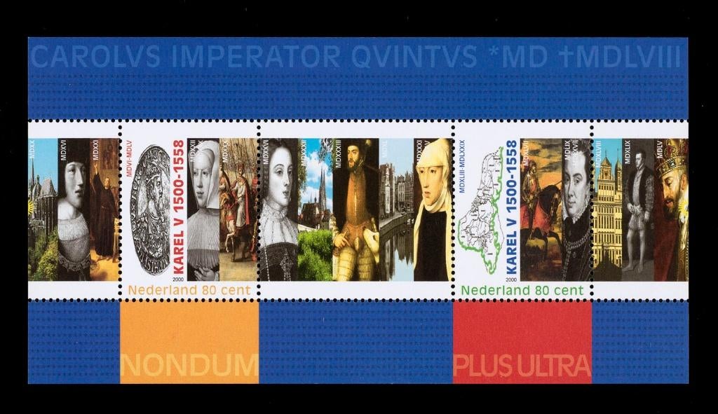 1877 (jaar 2000) 500 geboortedag van Karel V (velletje), Ophalen of Verzenden, Na 1940, Postfris