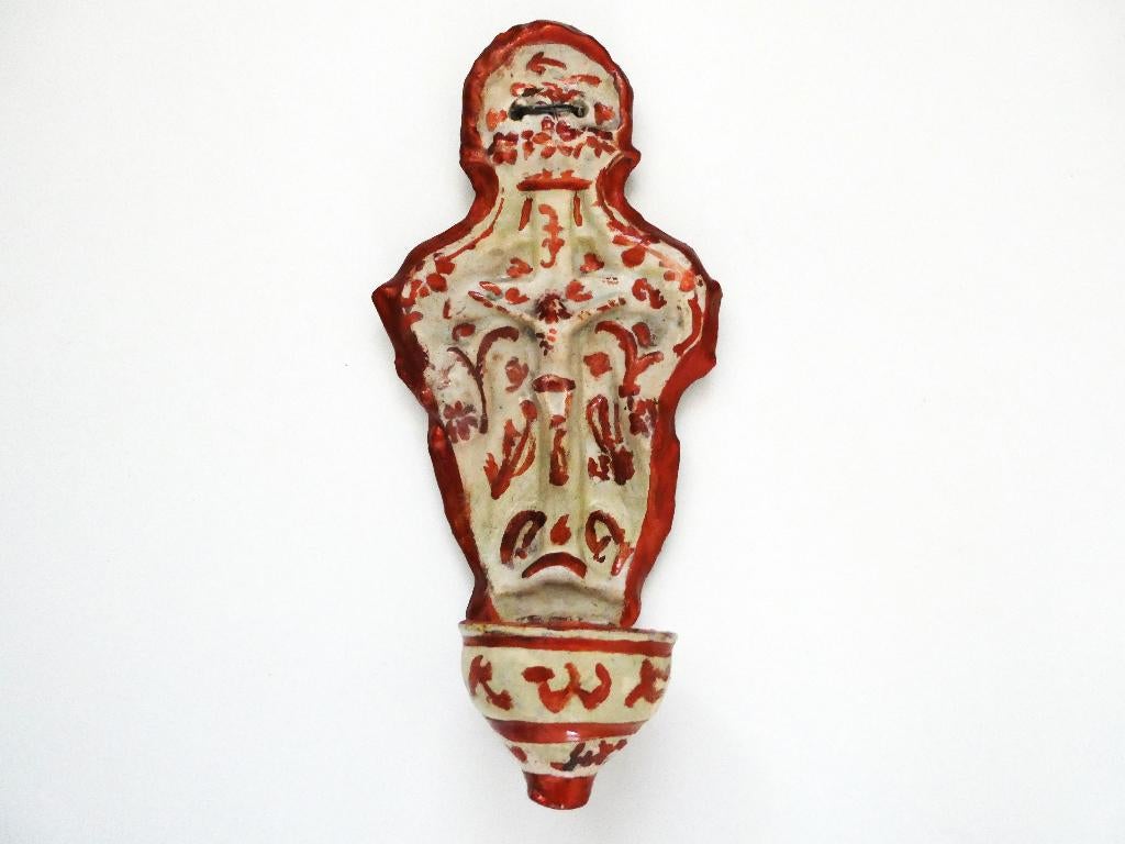 Spaans Manises wijwaterbakje ca. 1700 - 1750 lusterglazuur, Antiek en Kunst, Ophalen of Verzenden