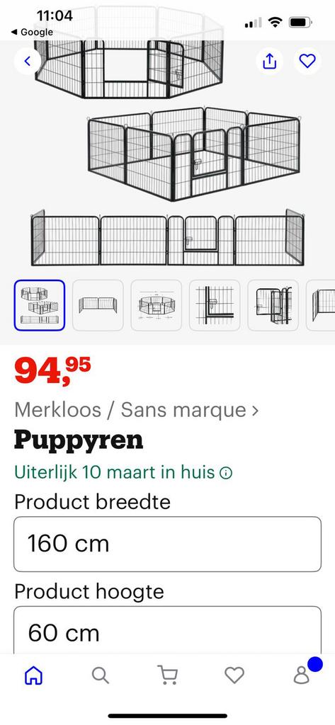 Puppyren 8 panellen 60 cm hoog OPHALEN HASSELT BELGIE, Ophalen, Nieuw, 110 cm of meer, Minder dan 65 cm