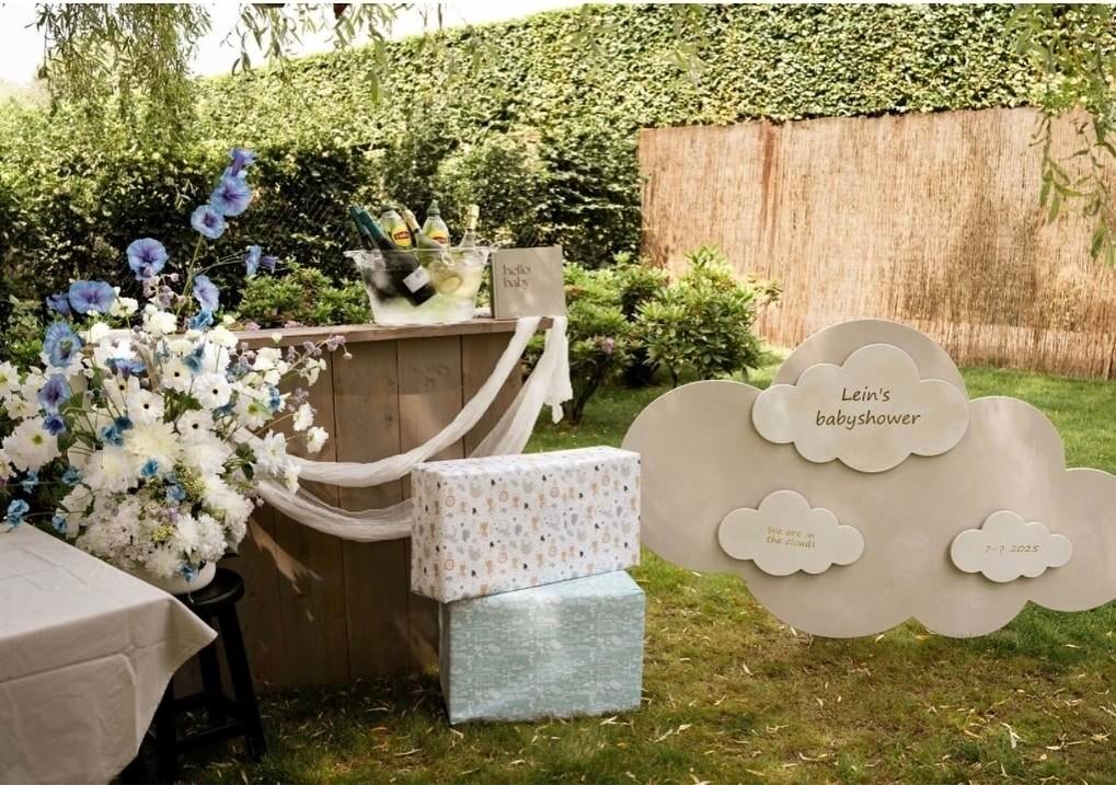 Aankleding voor kraamfeest of kinderfeest (backdrop), Ophalen, Nieuw, Versiering, Geboorte of Huwelijk