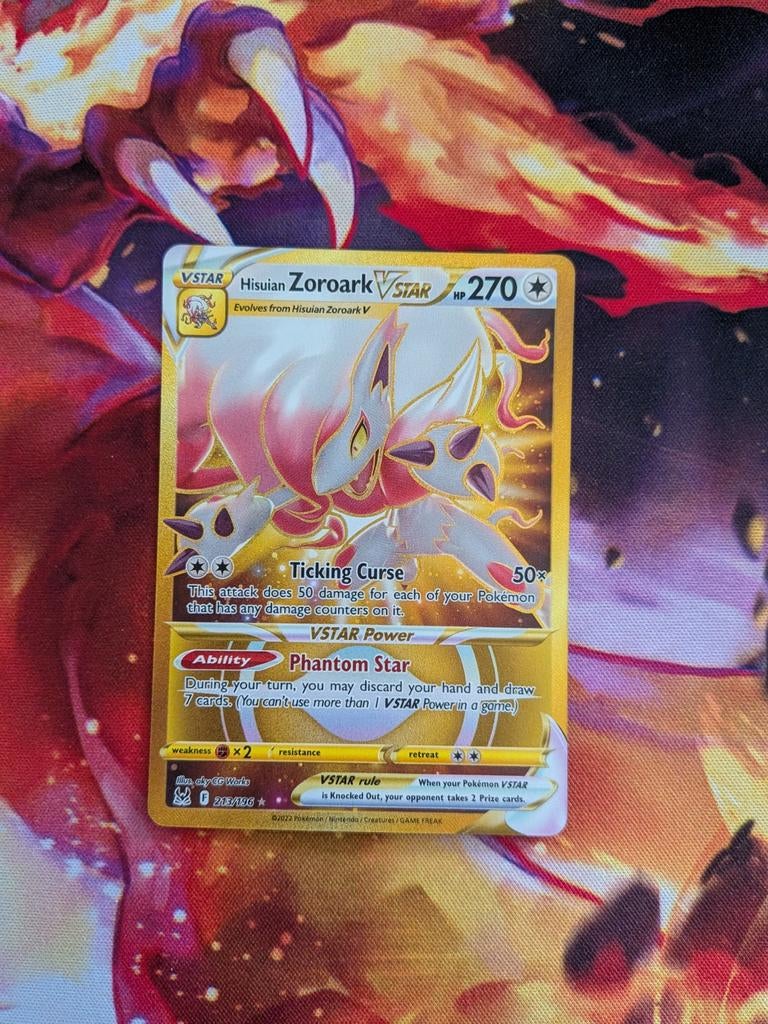 Hisuian Zoroark Vstar #213 Pokemon Lost Origin, Hobby en Vrije tijd, Verzamelkaartspellen | Pokémon, Zo goed als nieuw, Losse kaart