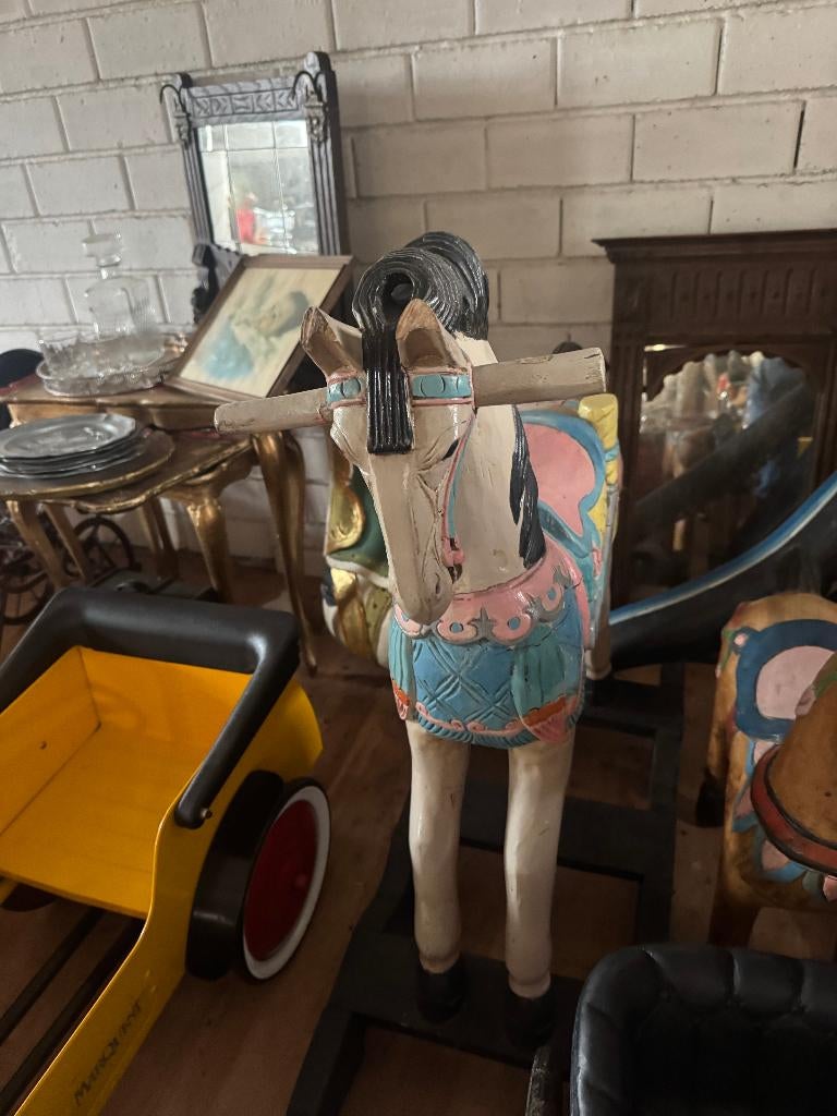 antiek hobbelpaard rose, Antiek en Kunst, Antiek | Speelgoed, Ophalen of Verzenden