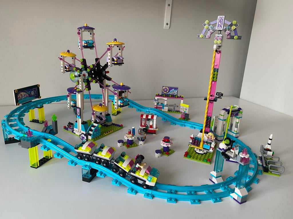 Lego Friends Pretpark Achtbaan Set - Compleet en Zo Goed als, Ophalen of Verzenden, Zo goed als nieuw, Complete set, Lego
