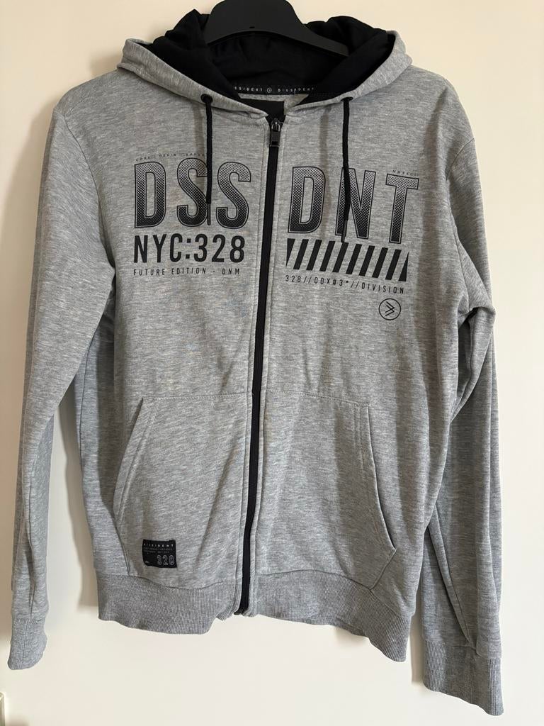 Dissident Hoodie vest Grijs Maat S, Kleding | Heren, Ophalen of Verzenden, Gedragen, Maat 46 (S) of kleiner, Grijs