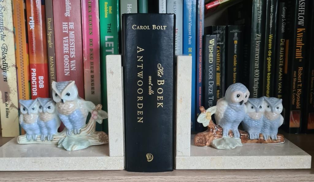 Decoratieve Boekensteunen Uilen - Keramiek/ marmer, Ophalen of Verzenden, Gebruikt