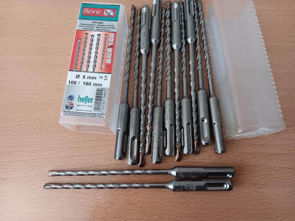12 nieuwe Heller Bionic PRO SDS-plus boortjes 5 mm 100/160, Ophalen, Nieuw