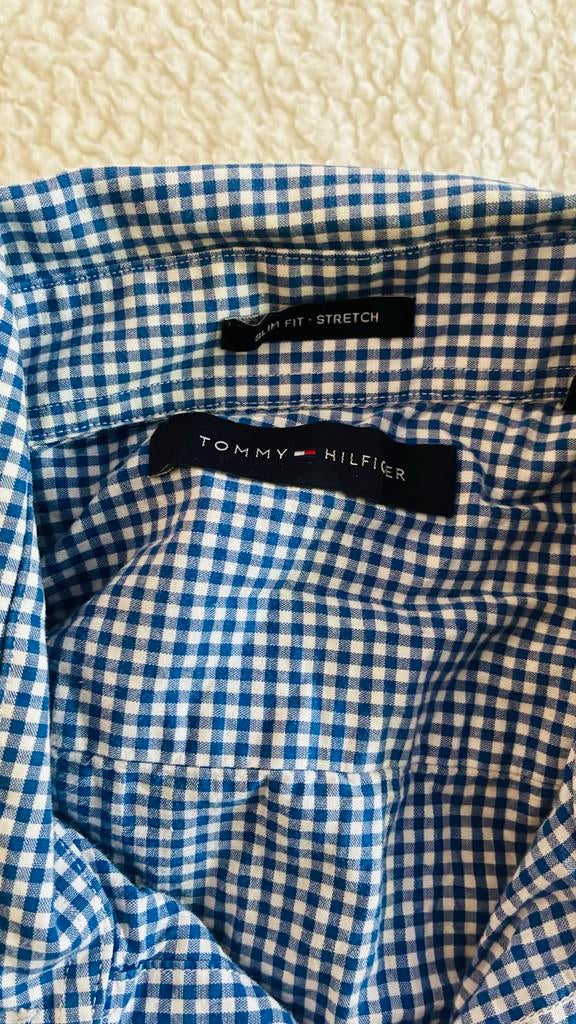 Tommy Hilfiger overhemd, Ophalen of Verzenden, Zo goed als nieuw, Blauw, Overige halswijdtes