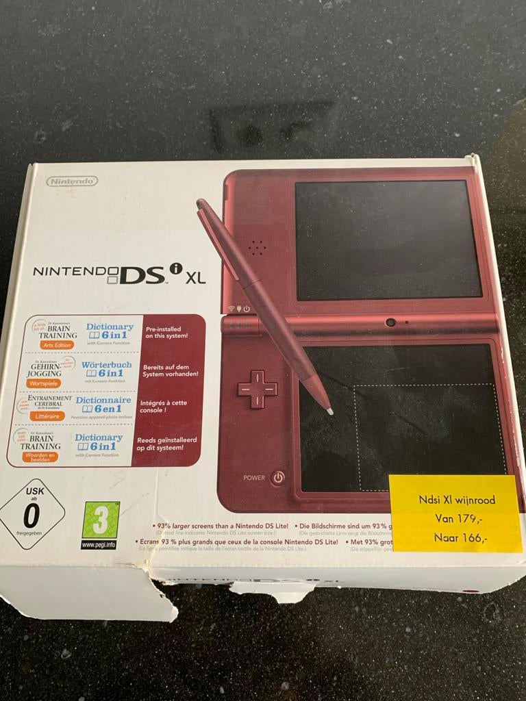 Nintendo DSi XL Wijnrood, Spelcomputers en Games, Ophalen, Puzzel en Educatief, 1 speler, Zo goed als nieuw