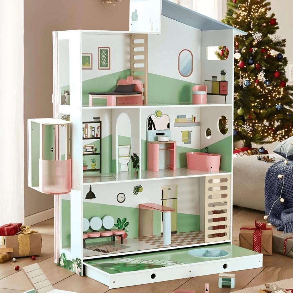 Playtive Houten poppenhuis Deluxe XXL, Ophalen, Gebruikt, Poppenhuis