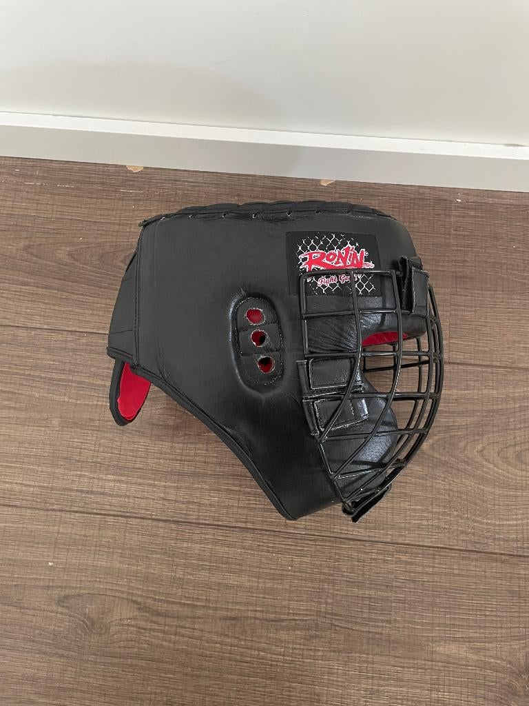 Ronin lederen hoofdbeschermer met vizier – maat L, Overige, Vechtsportbescherming, Maat L, Ophalen of Verzenden