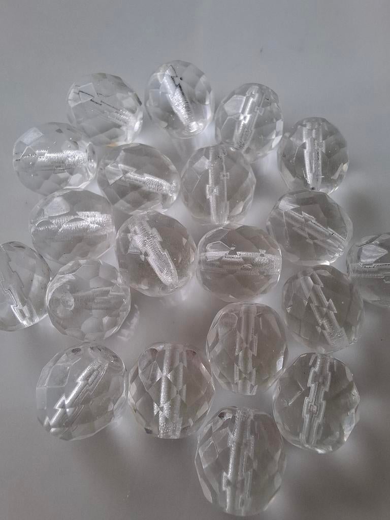 20 stuks 10 mm facet glaskralen transparant kralen, Kraal, -, -, Nieuw