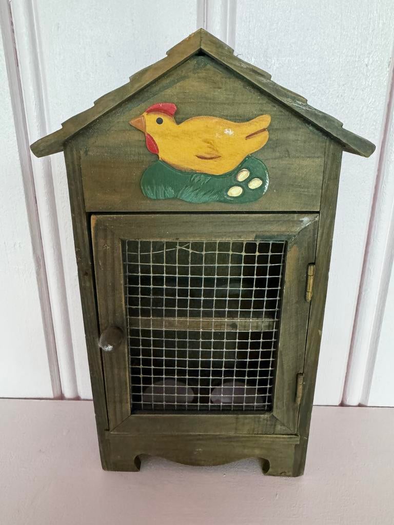 Vintage eierkastje voor 4 eieren, Ophalen of Verzenden