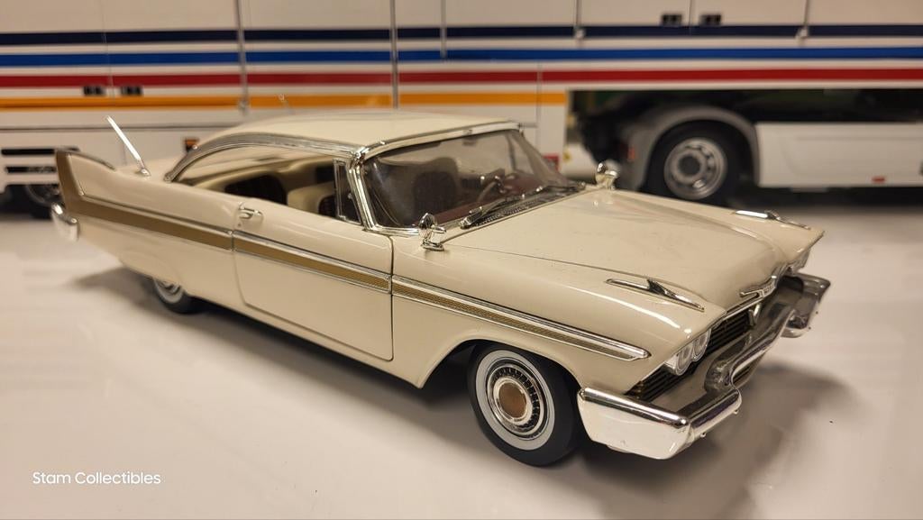 ERTL Plymouth Fury White - 1958, Gebruikt, Ophalen of Verzenden, Auto, ERTL