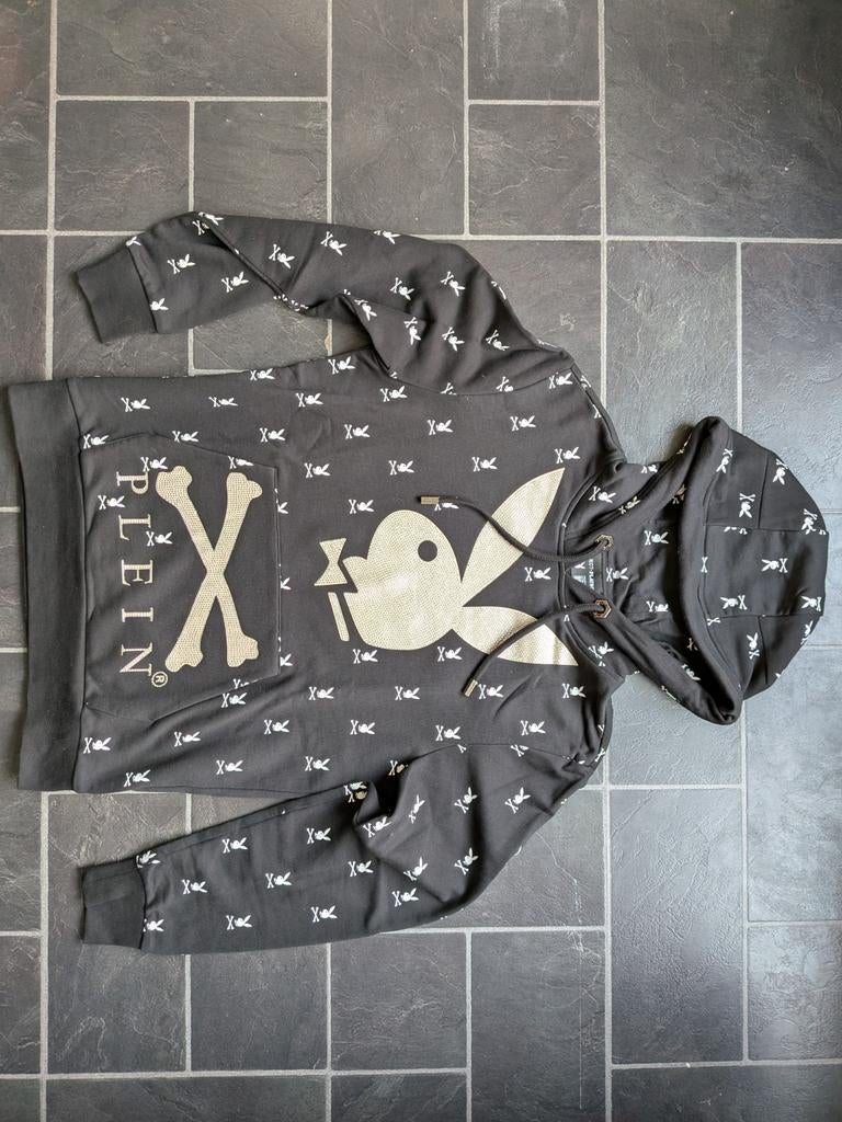PP Philipp Plein Project Playboy trui sweater hoodie maat L, Ophalen of Verzenden, Zo goed als nieuw, Zwart