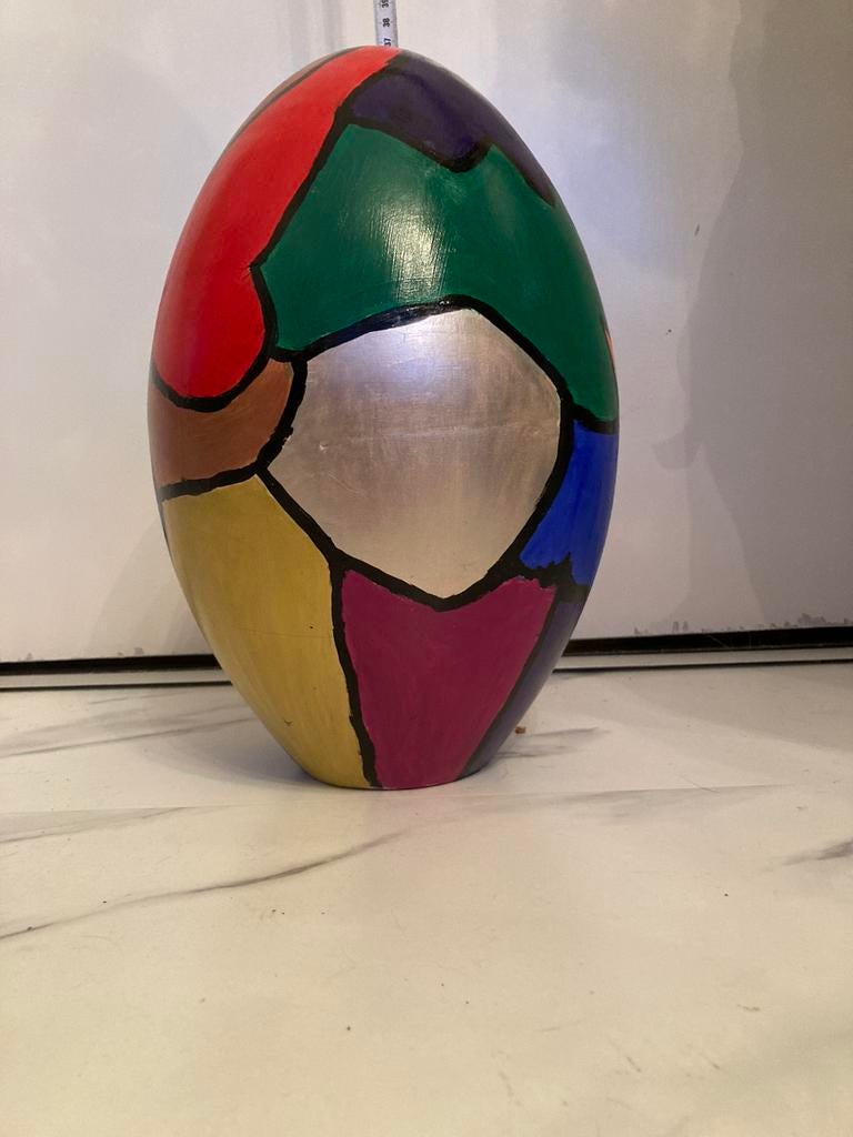 Uniek Handpainted kunstwerk ei h 30 cm., Ophalen of Verzenden