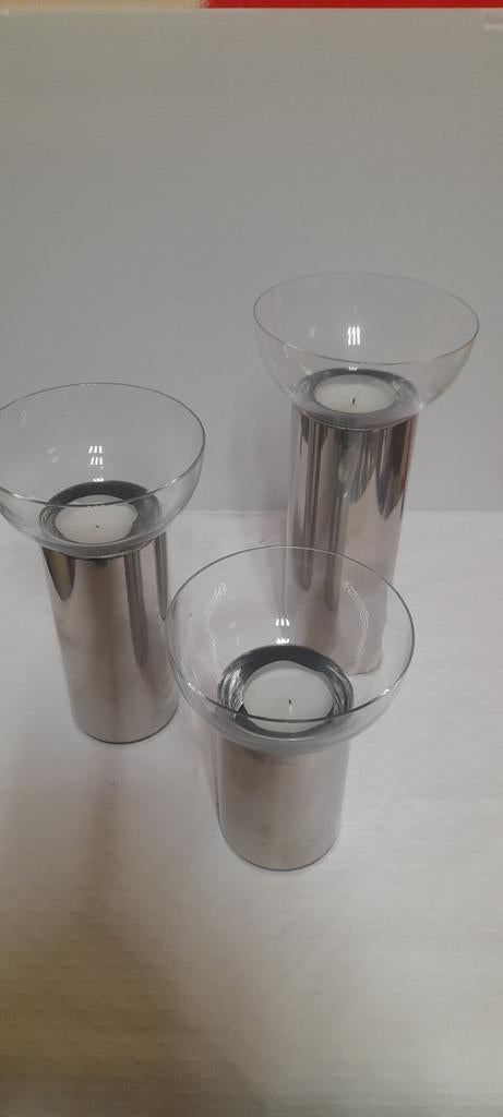 Vintage George Jensen Kandelaars Set, Ophalen of Verzenden, Zo goed als nieuw, Nvt, Metaal