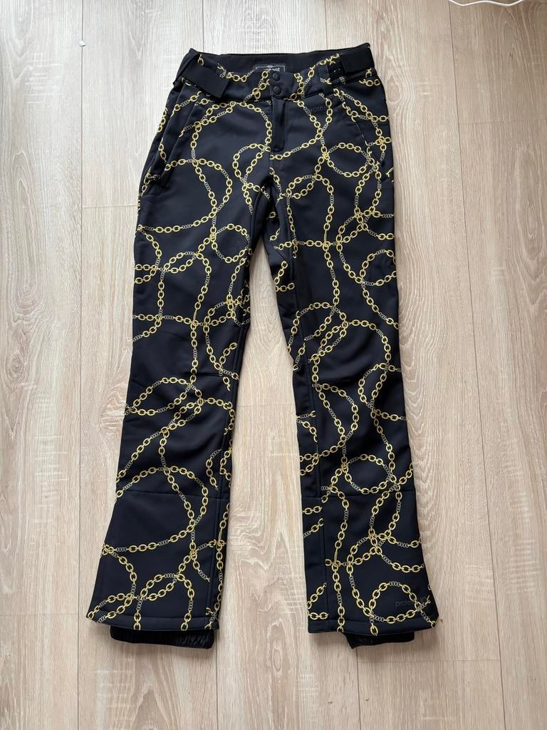 Dames Skibroek Mt36 (S) - PROTEST - Kettingpatroon, Ophalen of Verzenden, Zo goed als nieuw, Maat 36 (S), Broek