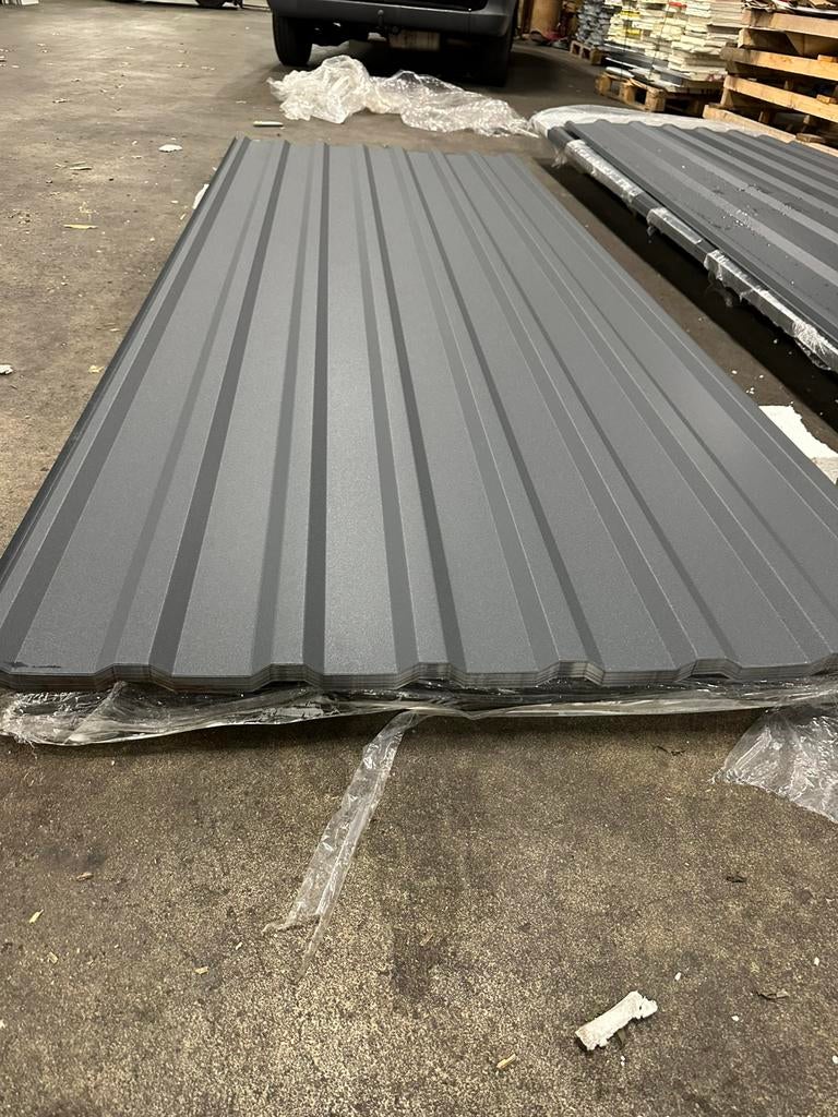 Stalen damwand dakplaat 7016, Zo goed als nieuw, 15 m² of meer, Metaal, Grijs