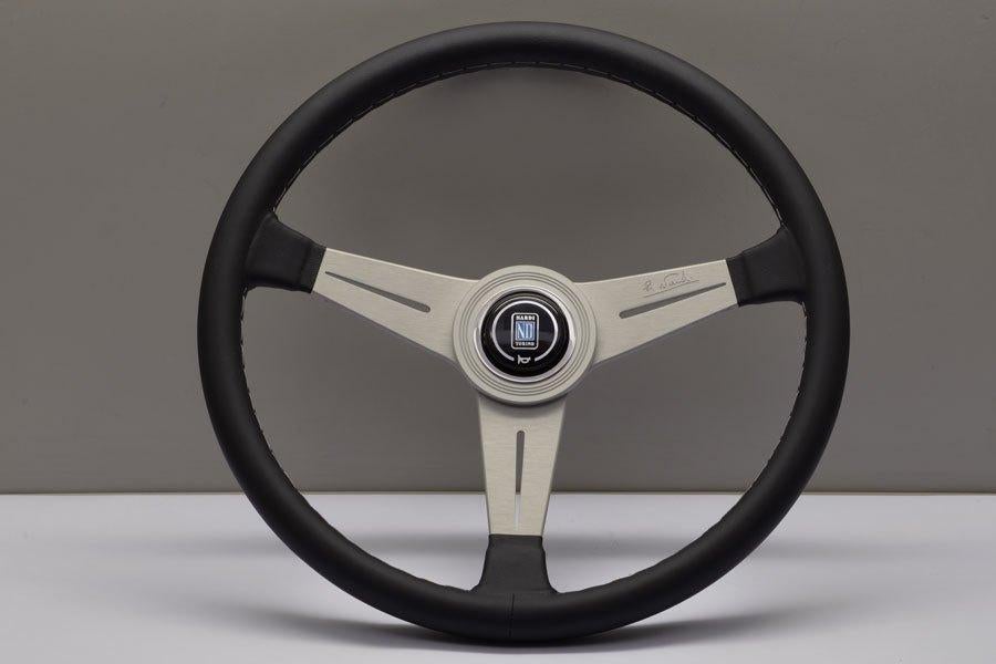 Nardi Classico 390mm stuur sportstuur leder zwart zilver, Ophalen of Verzenden