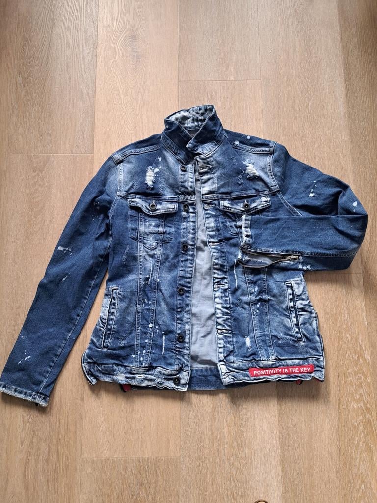 Spijkerjas Maat M Vintage, Ophalen of Verzenden, Gedragen, Blauw