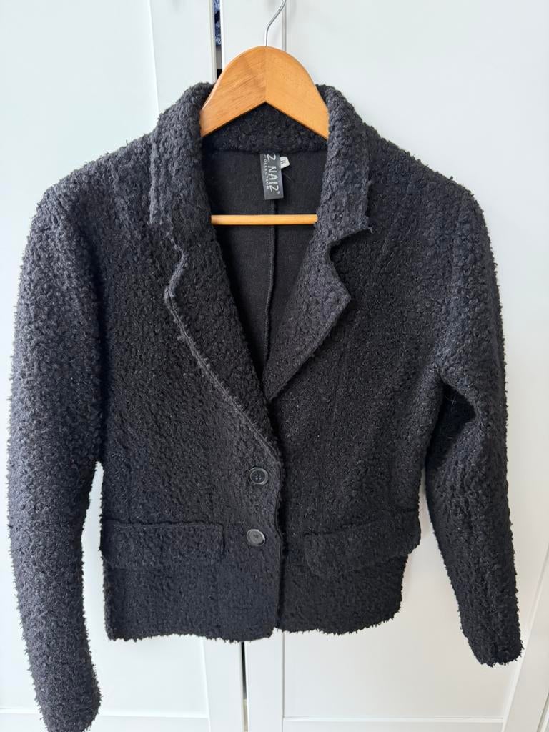 Wollig colbert, Kleding | Dames, Ophalen of Verzenden, Zo goed als nieuw, Maat 38/40 (M), Zwart