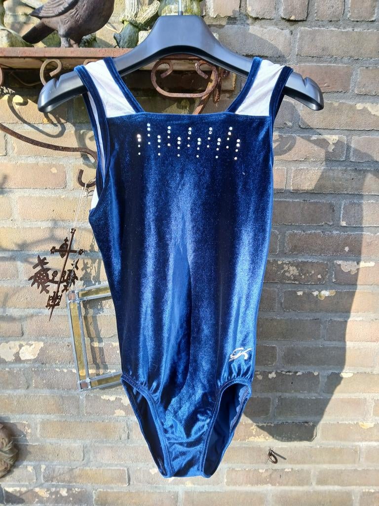 Blauw schitterend turnpakje, Maat 36 t/m 42, Ophalen of Verzenden, Turnpak(je)
