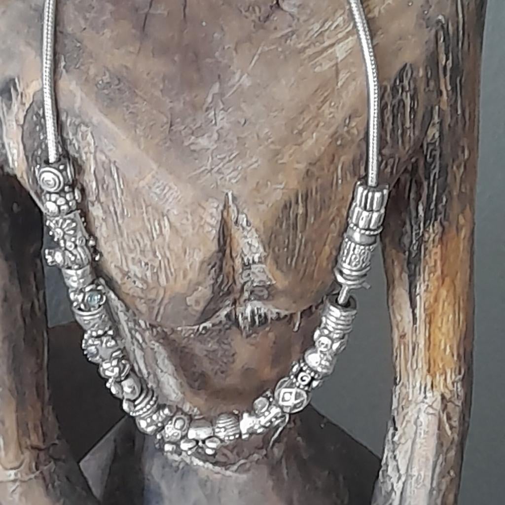 Originele Pandora ketting met 30 bedels uit de beginperiode, Overige merken, Gebruikt, Ophalen of Verzenden, 4 bedels of meer