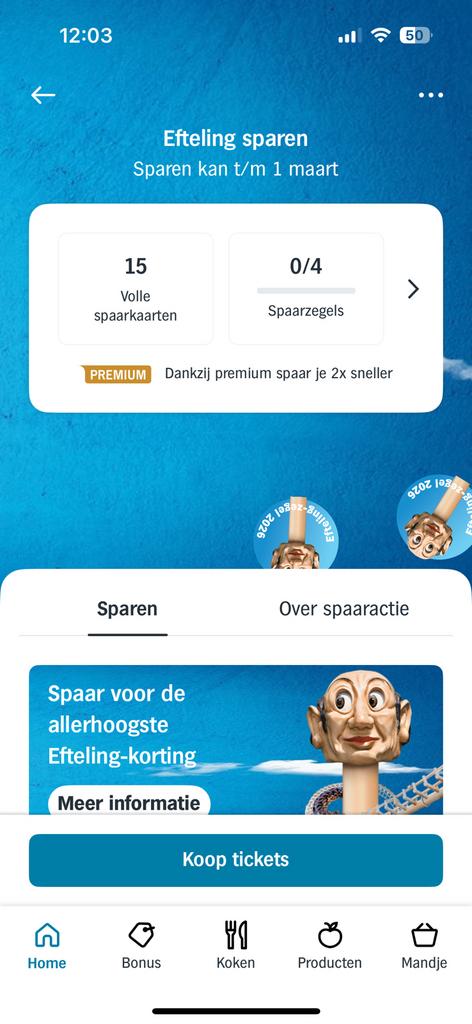 Efteling korting AH, Albert Heijn, Ophalen of Verzenden