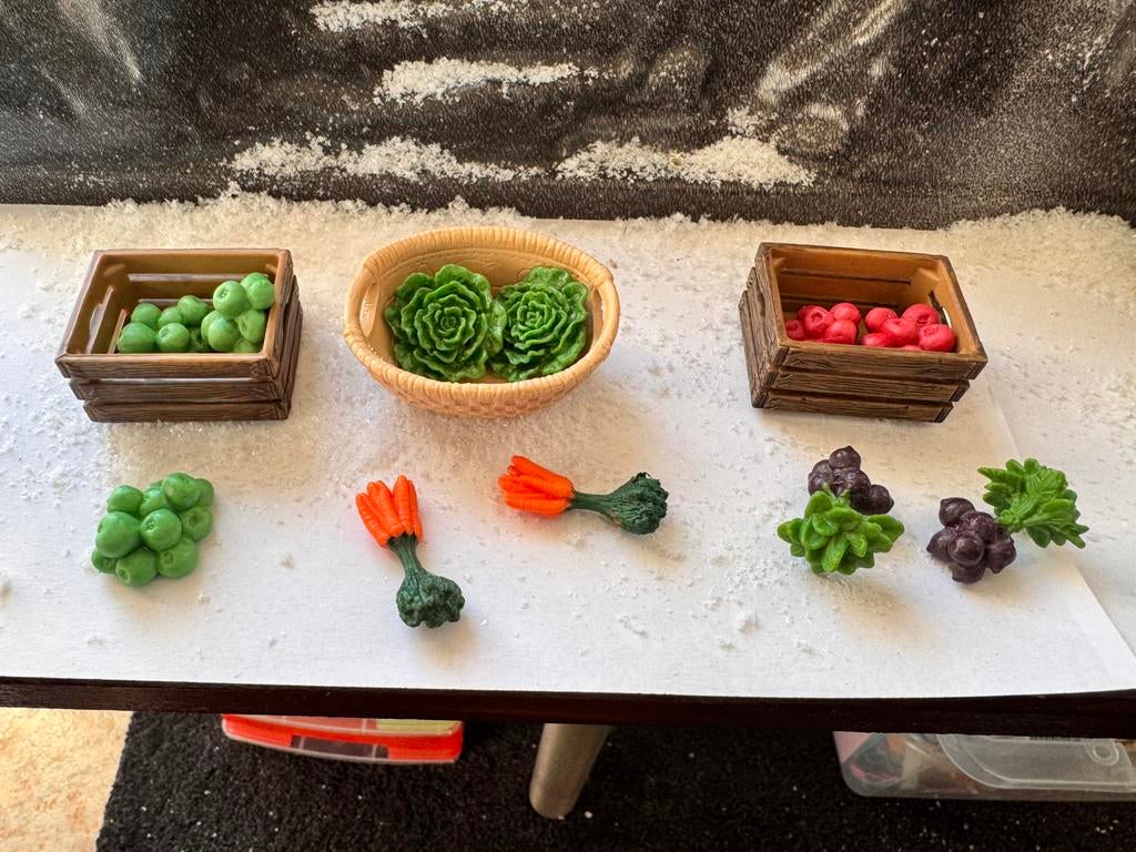 Schleich fruit, fruitkisten, appels, dierenvoer, paardenvoer, Verzamelen, Dierenverzamelingen, Ophalen of Verzenden, Zo goed als nieuw