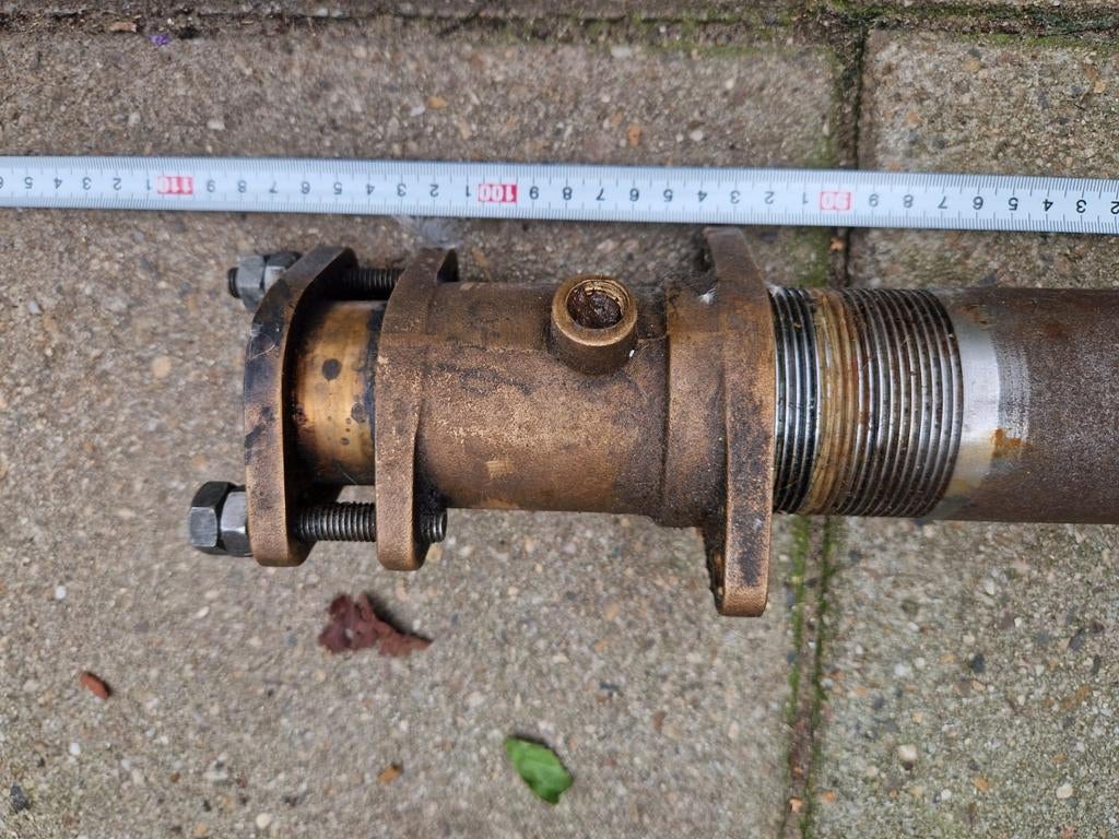 Schroefas met flensen zie maten in foto's., Ophalen, Gebruikt, Motor en Techniek