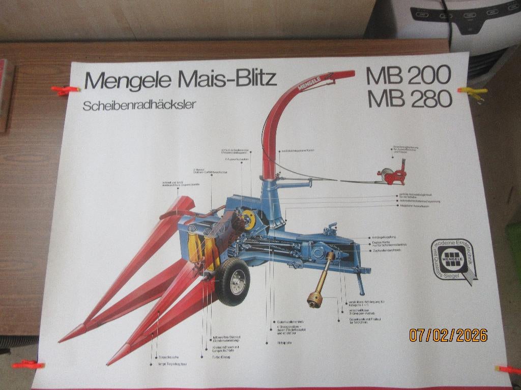mengele poster  maishakselaar  tractor landbouw, Ophalen of Verzenden, Zo goed als nieuw, Tractor en Landbouw