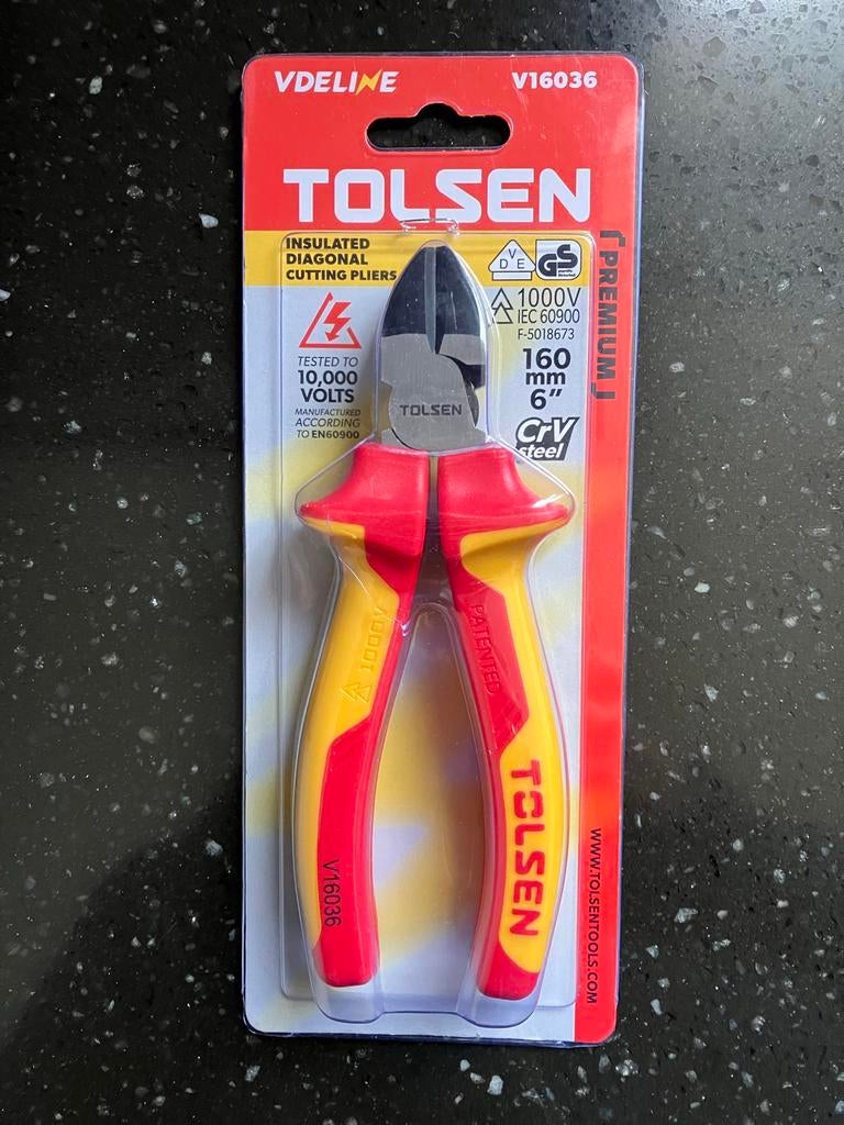 Tolsen professionele VDE Tang 160mm - Nieuw, Doe-het-zelf en Verbouw, Gereedschap | Handgereedschap, Ophalen of Verzenden, Nieuw
