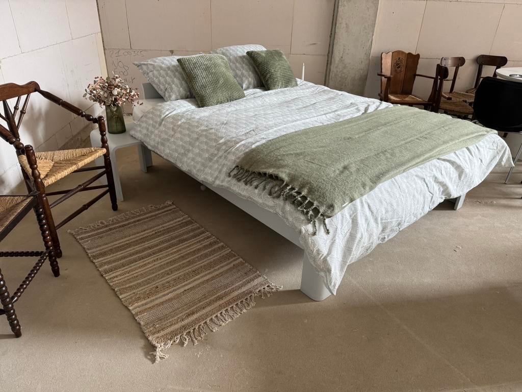 Refurbished Auping auronde 160 x 200, Gebruikt, Wit, Tweepersoons, Ophalen of Verzenden