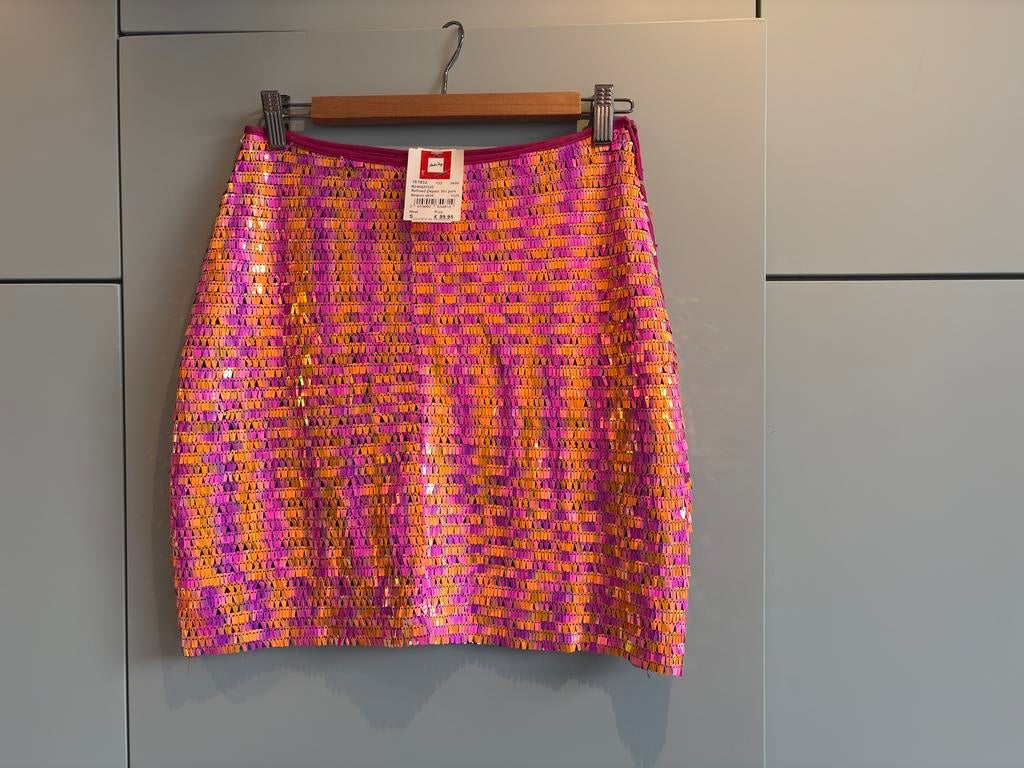 Roze glitter Refined Department Minirok Yael maat S, Kleding | Dames, Carnavalskleding en Feestkleding, Carnaval, Nieuw, Ophalen of Verzenden