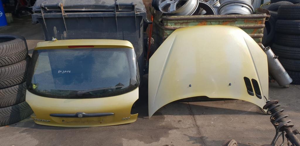 PEUGEOT 206 MOTORKAP +ACHTERKLEP BJ 98 TOT 2007, Auto-onderdelen, Carrosserie en Plaatwerk, Ophalen of Verzenden, Gebruikt, Motorkap