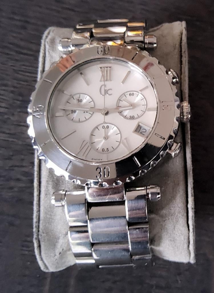 Guess chronograaf, doorsnede 38mm, rvs, Ophalen of Verzenden, Gebruikt, Staal, Overige merken