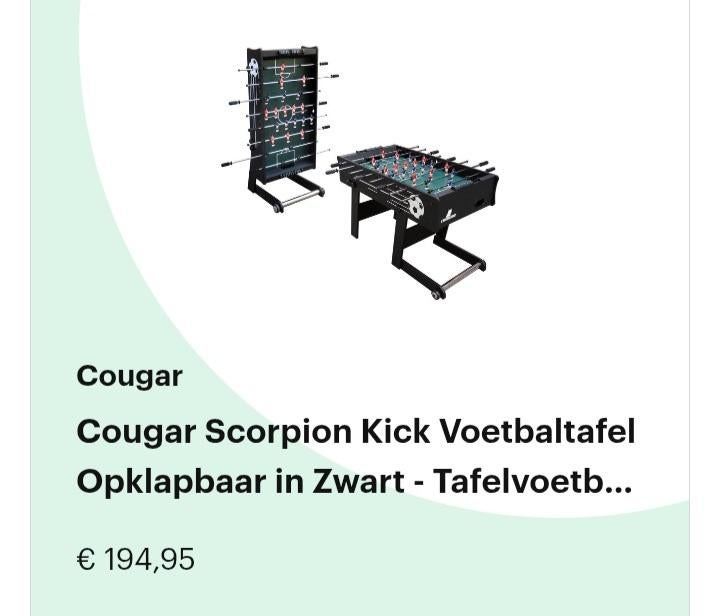 Tafelvoetbal, Ophalen, Zo goed als nieuw
