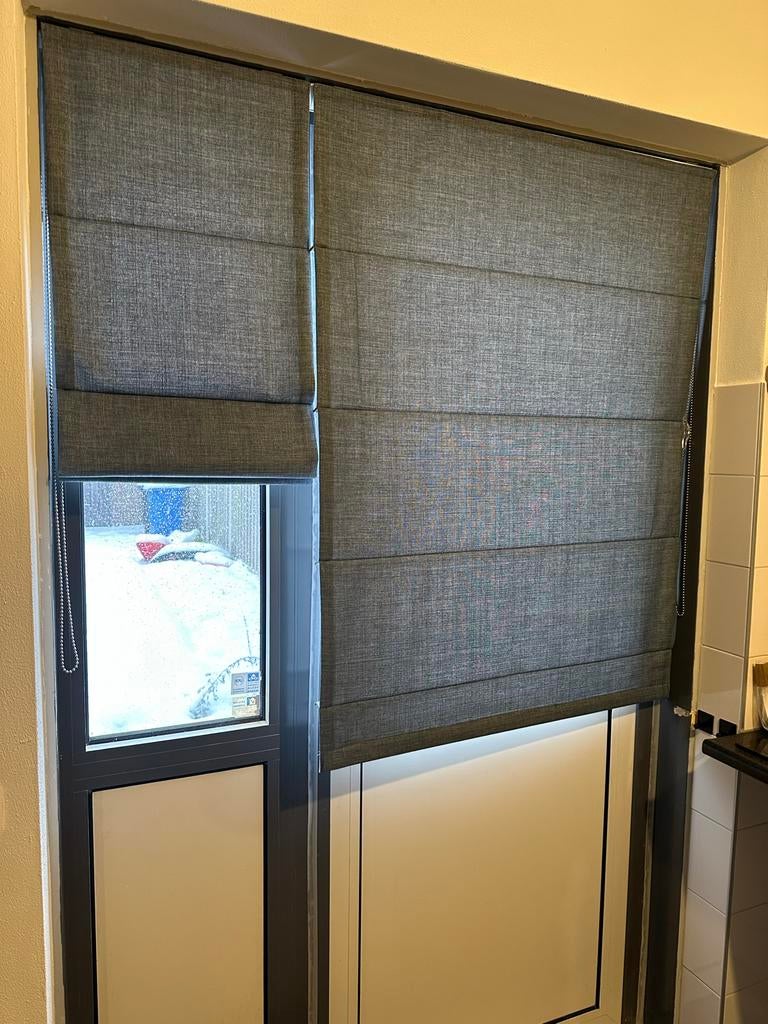 Mooie vouwgordijnen met voering, Ophalen, Blauw, 100 tot 150 cm, 50 tot 100 cm