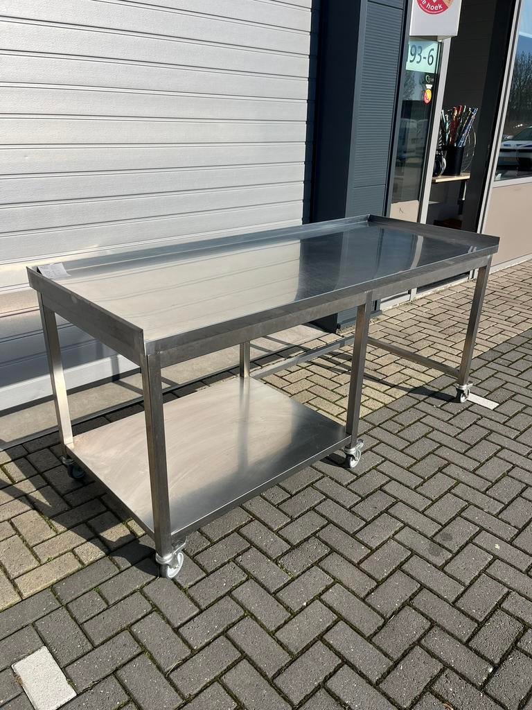 Rvs werkbank 200x80x90 verrijdbaar keuken catering, Ophalen, Geen, Beuk, Beuk