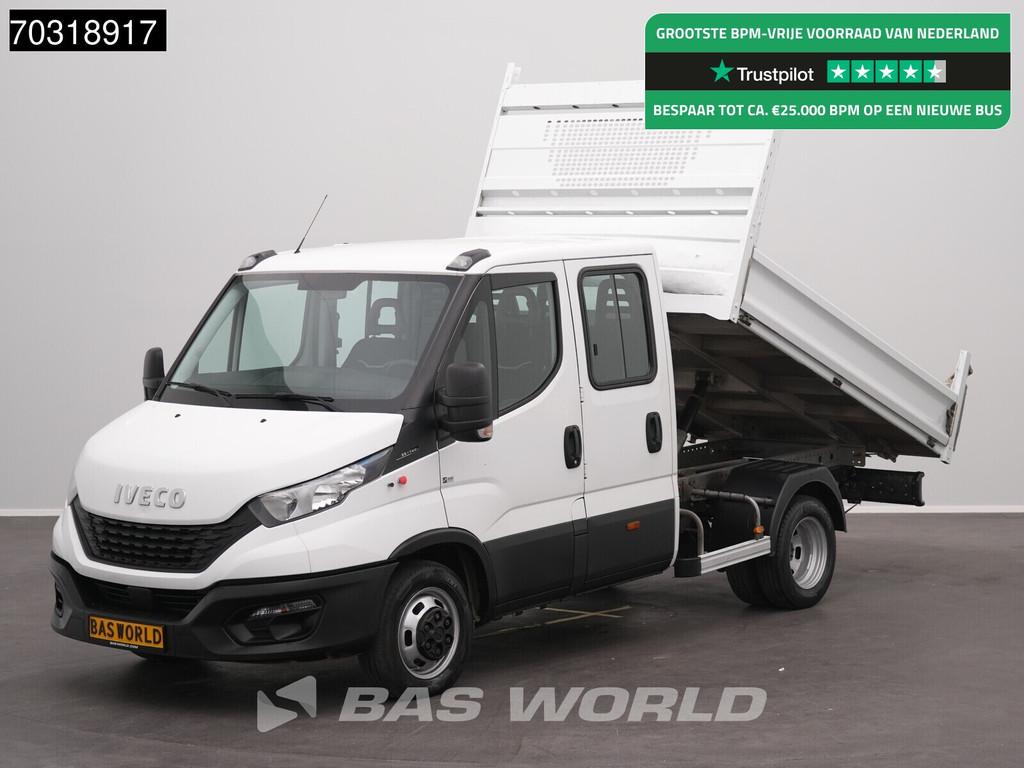Iveco Daily 35C14 Dubbel Cabine Open Laadbak Dubbellucht Air, Auto's, Gebruikt, Euro 6, Iveco, Wit