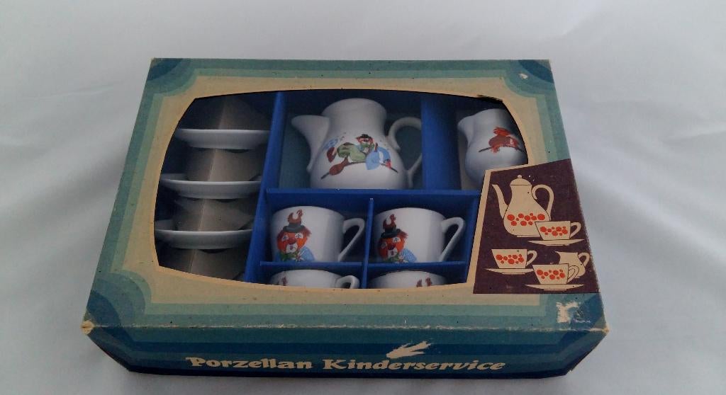 Porseleinen kinderservies in originele doos, Verzamelen, Ophalen of Verzenden, Gebruikt, Decoratie