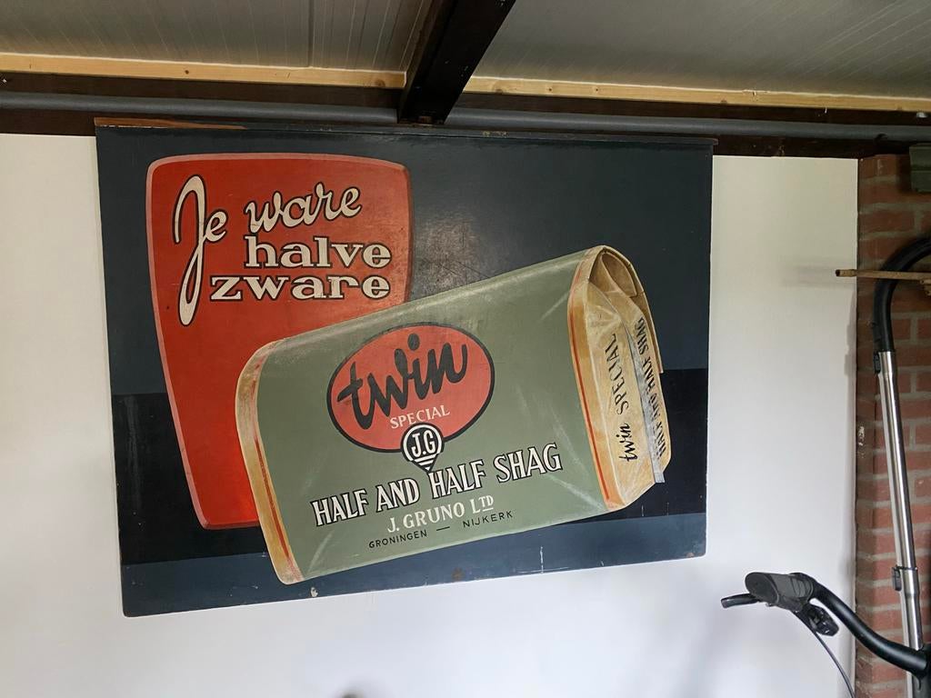Reclamebord Twin Shag Nijkerk Gruno, Ophalen, Gebruikt, Reclamebord