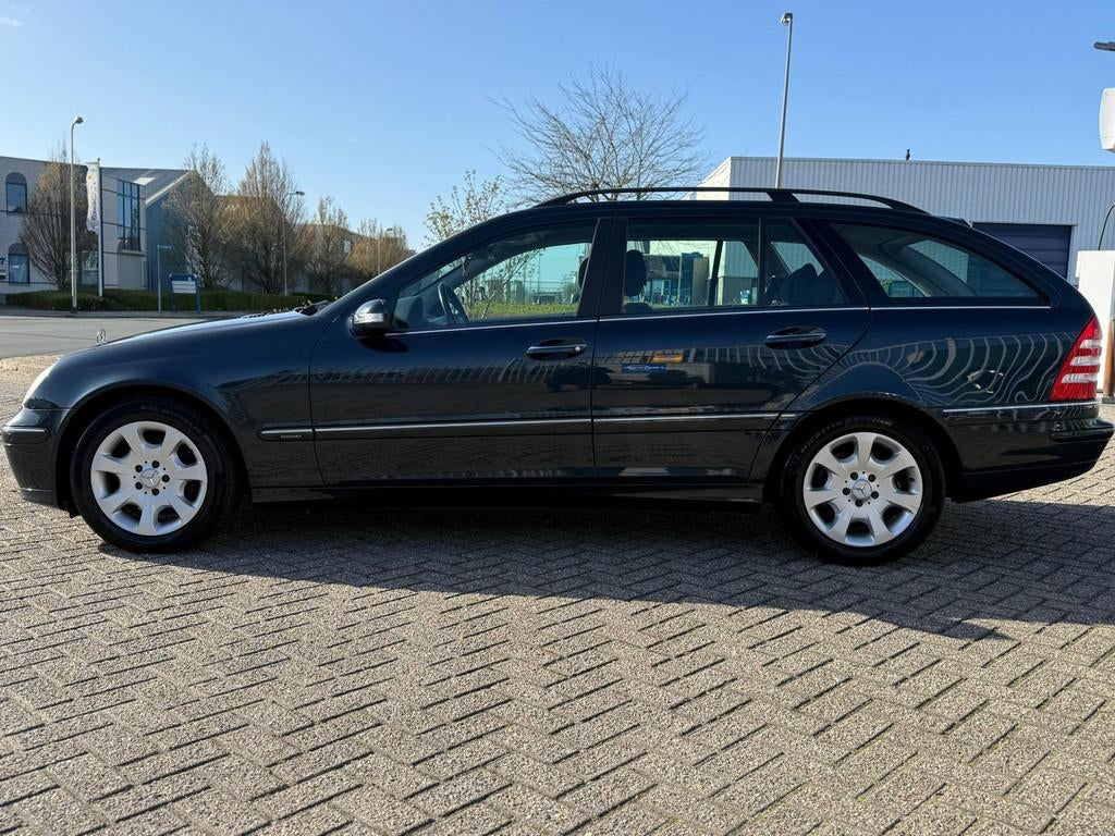 Mercedes-Benz C-klasse Combi 180 K. Elegance#Nap#Airco#Cruis, Gebruikt, 1435 kg, 1796 cc, Zwart